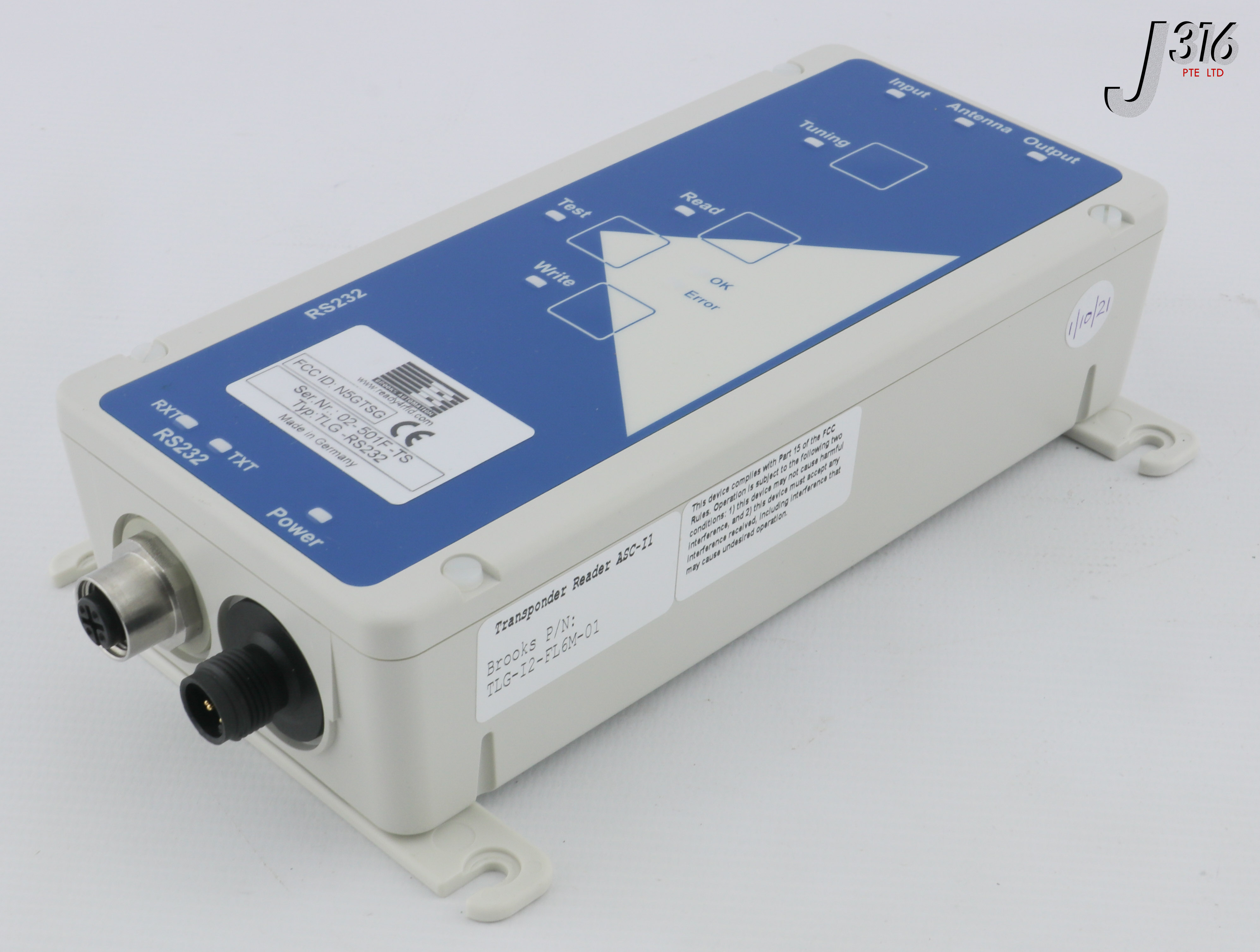 26498 BROOKS TRANSPONDER READER ASC-I1, TLG-RS232 TLG-I2-FL6M-01